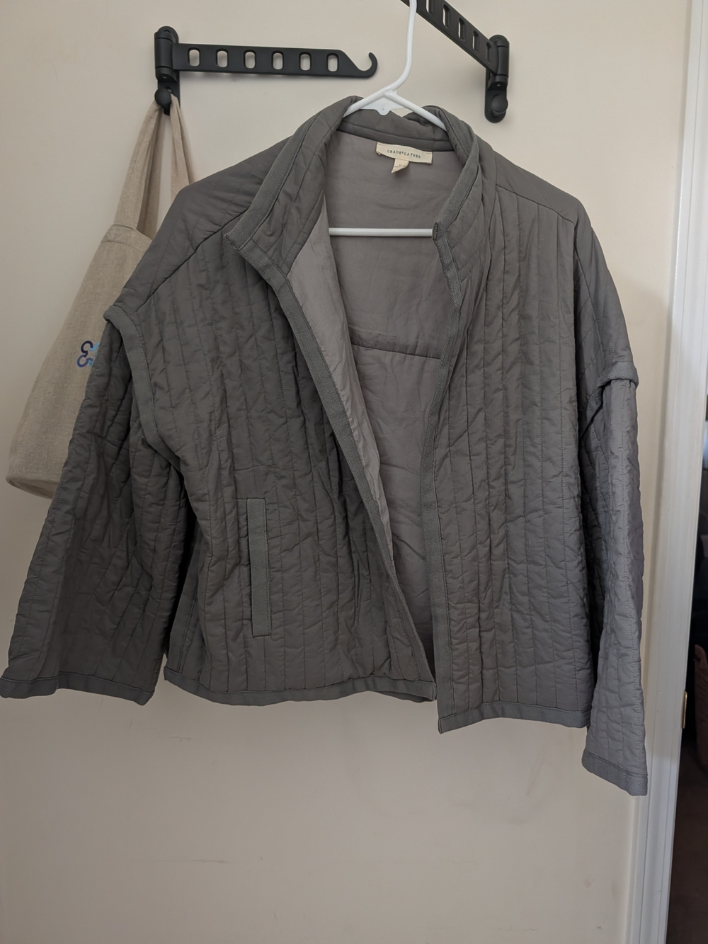 Quilted Boxy Jacket in Gray
